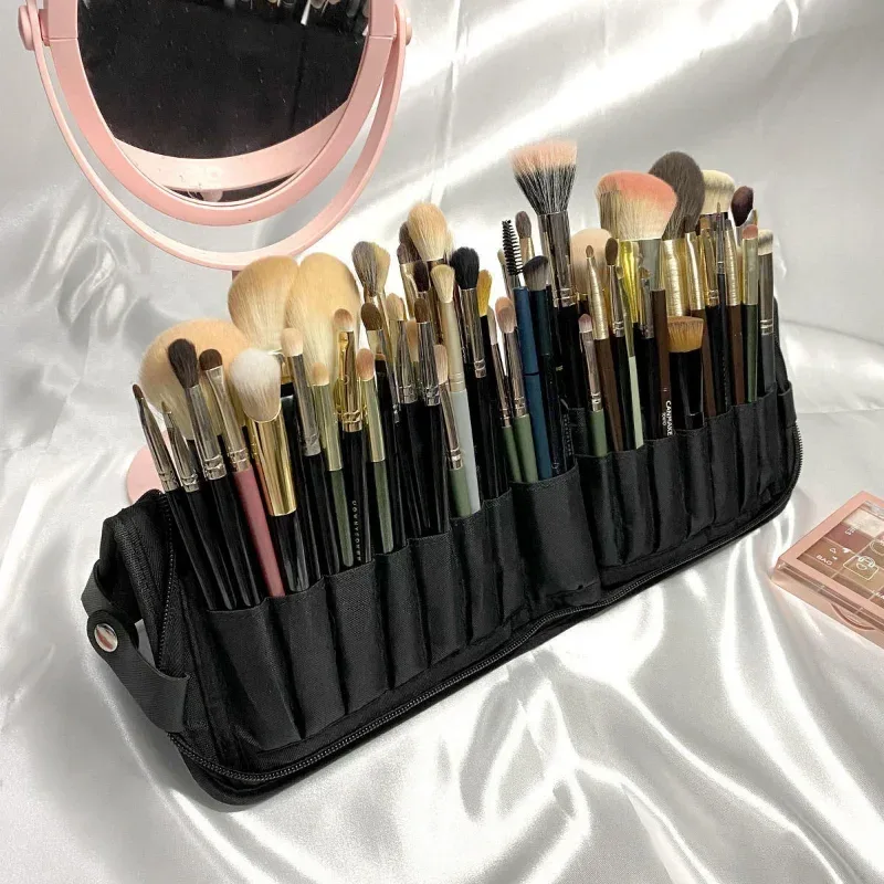 sac à pinceaux de maquillage pliable pour femmes, organisateur de voyage, trousse de toilette cosmétique pour outils de beauté, pochette d'accessoires de lavage