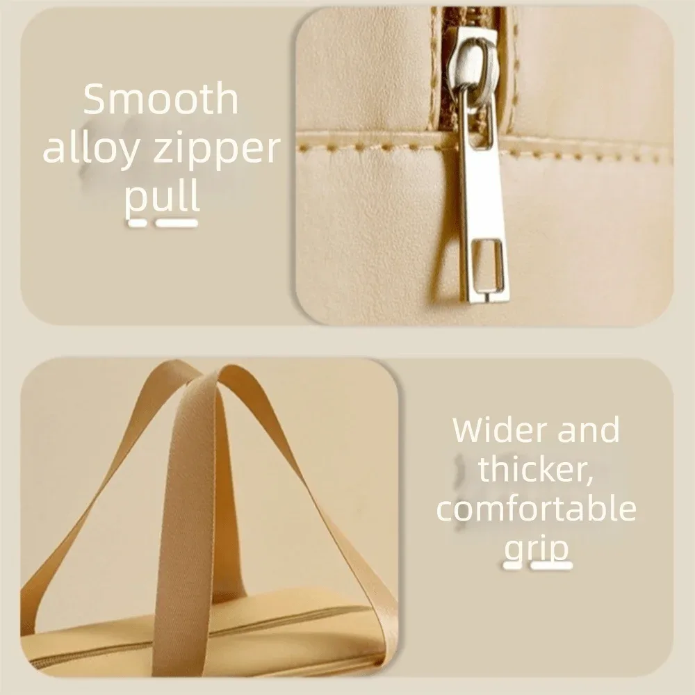 Sac de toilette transparent portable, imperméable, givré, grande capacité, sac à cosmétiques avec imprimé de dessin animé, étui de maquillage de voyage peu encombrant.