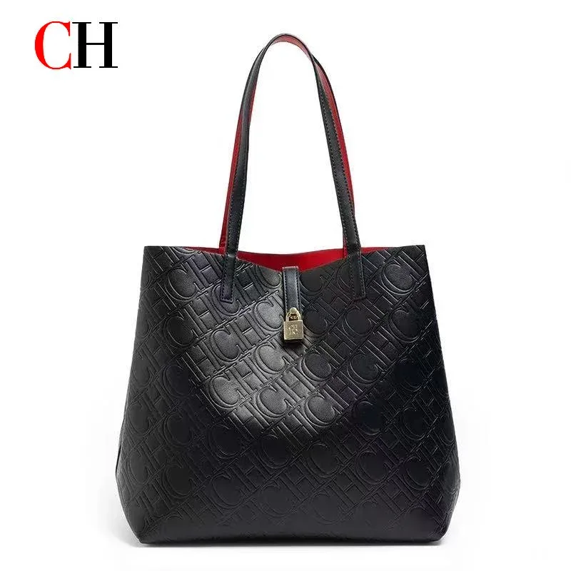 sac à main de luxe ch pour femmes, grande capacité, sac à bandoulière élégant pour le travail, sac à bandoulière doré pour le shopping