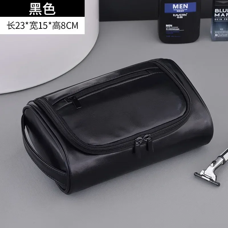 trousse de toilette de voyage de haute qualité pour femmes et hommes, sacs à cosmétiques rétro en cuir pu, trousse de maquillage de voyage étanche