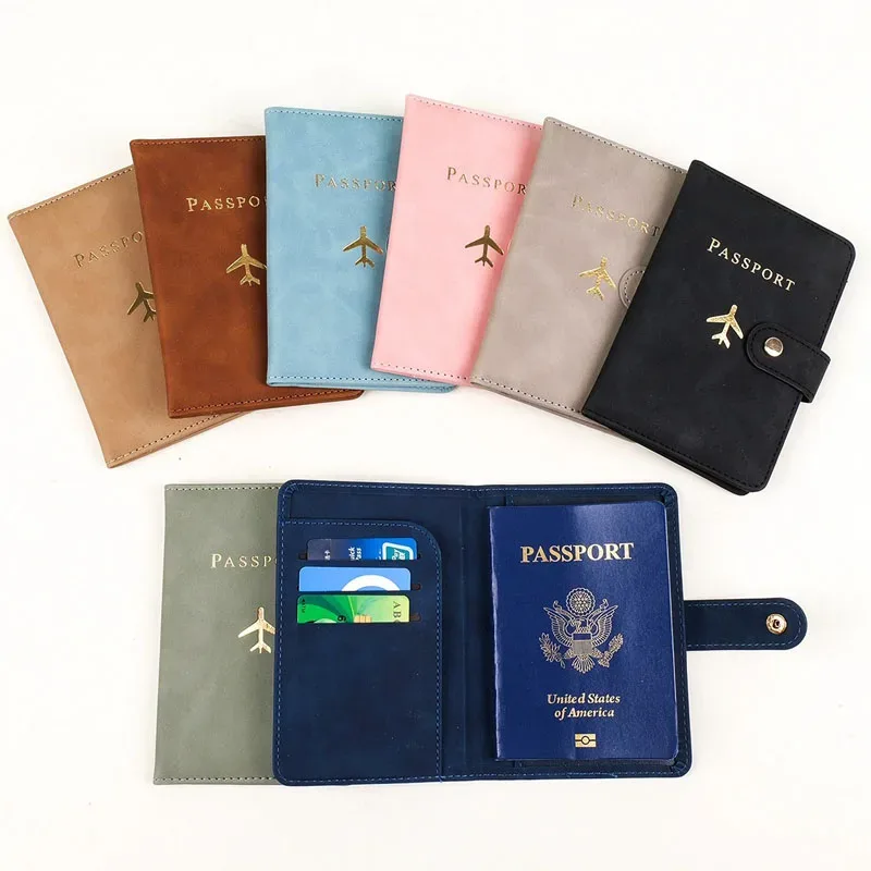 nouvelle couverture de passeport boucle homme femmes porte-passeport de voyage, porte-étui de passeport demoiselle d'honneur groomsman cadeau passeport portefeuille