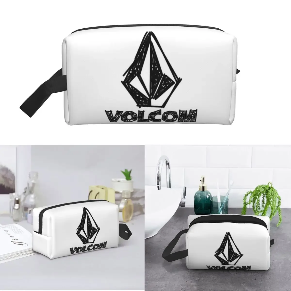 v-volcom – trousse de maquillage avec logo, organisateur de cosmétiques, trousse de toilette, trousse à cosmétiques pour femmes, trousse de voyage pour la beauté, trousse à crayons
