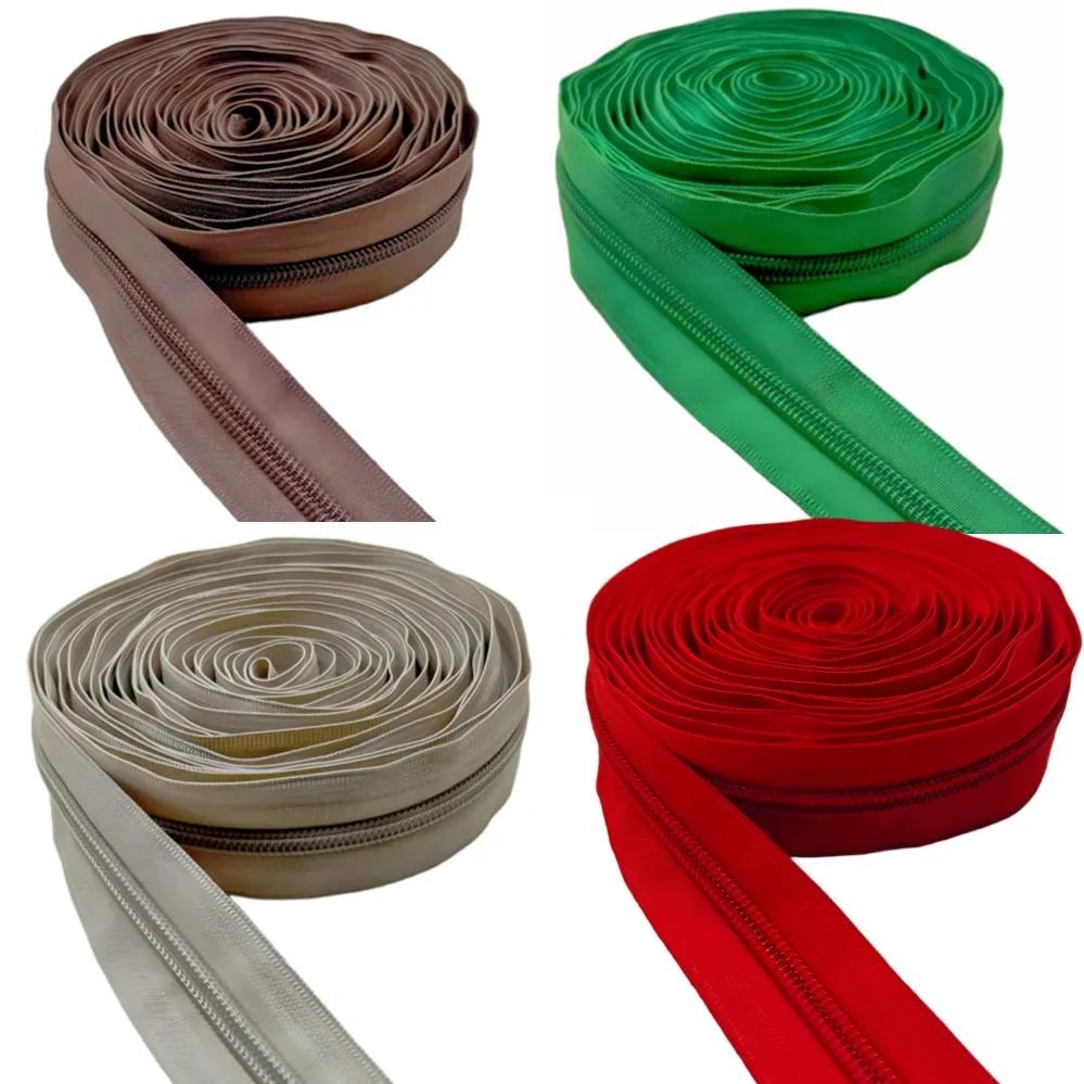 5 #   ruban de fermeture éclair en nylon arc-en-ciel sans curseur, 1-10m, fermetures éclair au mètre, kit de réparation de fermetures éclair pour sacs et fournitures
