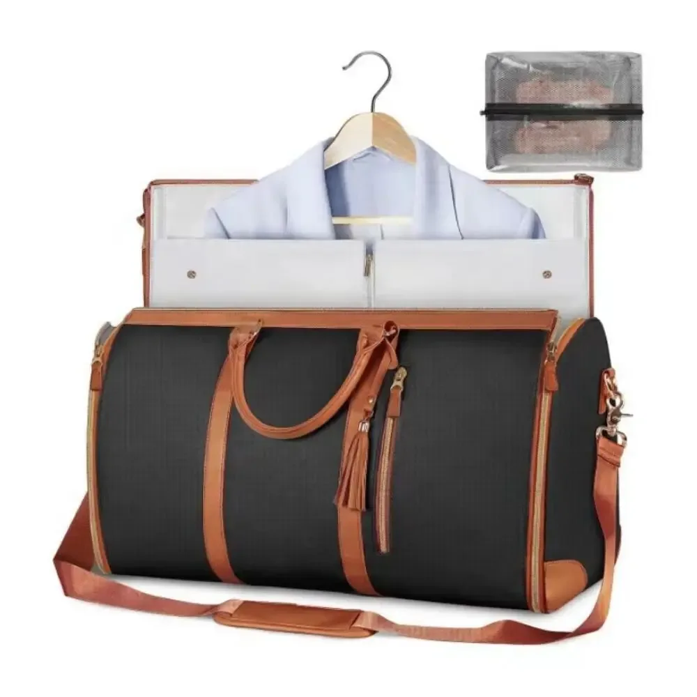sac de voyage pliable pour vêtements, grande capacité, sac à linge portable, poignée confortable, bandoulière, sac de voyage pour femmes