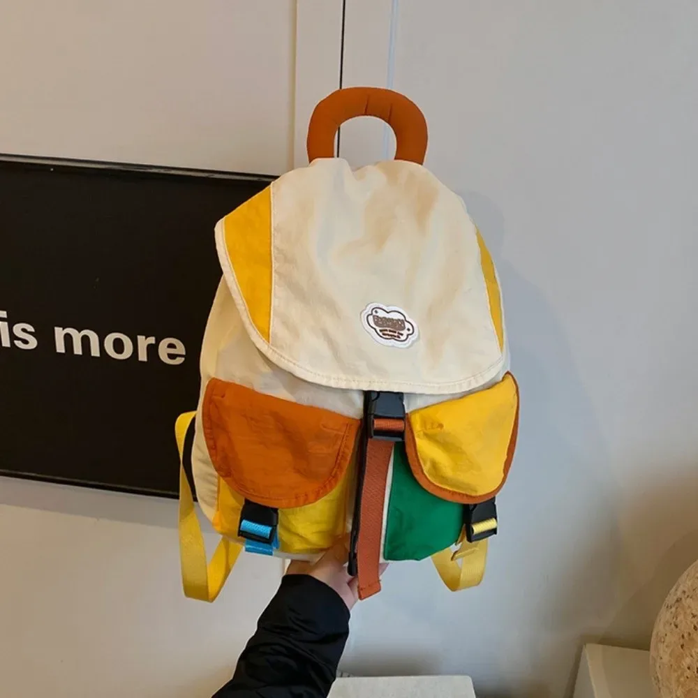 sacs assortis parent-enfant 2 tailles, style coréen, multi-poches, sac à dos à cordon de serrage grande capacité en nylon pour étudiants