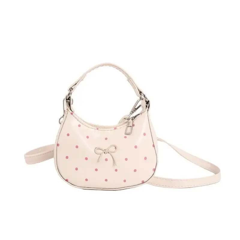 mini sac à rouge à lèvres nœud papillon, nouvelle collection printemps, style coréen, sac à main à pois et perles, sac bandoulière de luxe en cuir pu pour loisirs et voyage