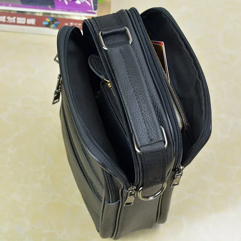 petit sac à bandoulière en cuir véritable pour hommes, sac à main en cuir de vache pour tablette, sacoches, sac à bandoulière, porte-documents pour garçons