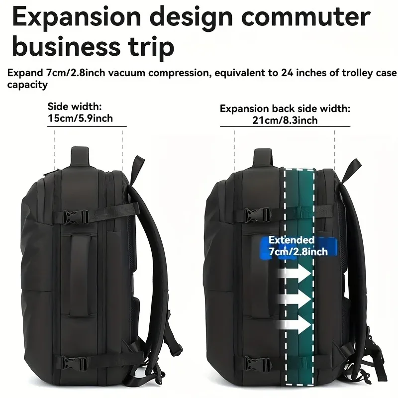 sac à dos pour ordinateur portable étanche multifonctionnel de grande capacité sous vide pour hommes et femmes avec sac à dos extensible