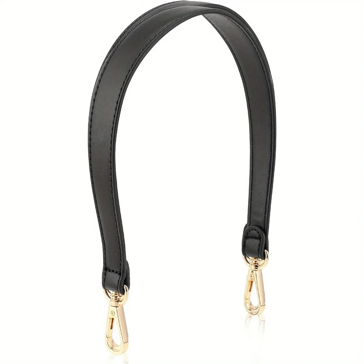 sangle de sac à bandoulière en cuir noir, poignée de sac à main en cuir de 19 pouces, sangles de remplacement avec fermoirs pivotants