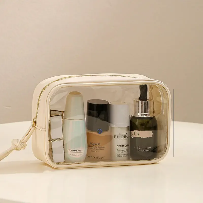 trousse de maquillage portable, grande capacité, pinceaux de maquillage, rouge à lèvres, poudre, rangement de cosmétiques de voyage, trousse de toilette, étanche, transparente