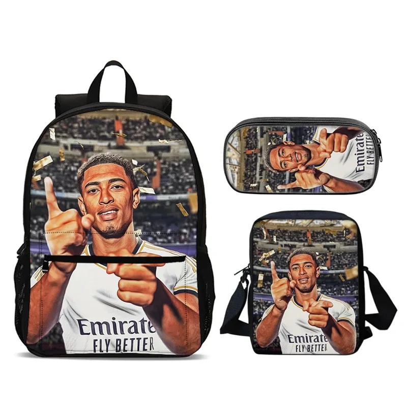 sac dos nylon noirs images football couleurs dynamiques pochette crayons petit sacoche grand sacoche école voyage unisexe