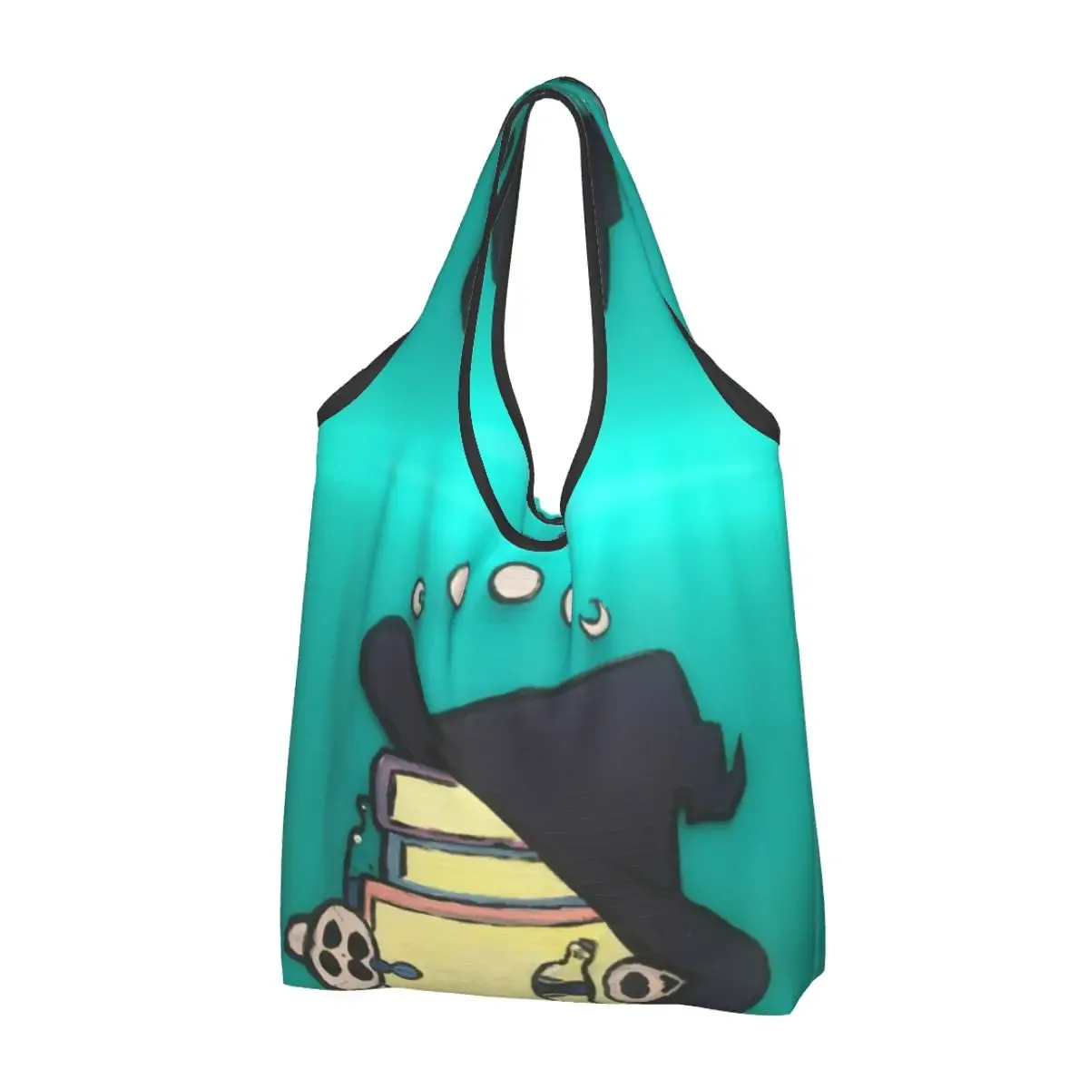 sac à provisions réutilisable personnalisé crow moon pour femme, sac fourre-tout portable, halloween, sorcière effrayant, sacs d'épicerie