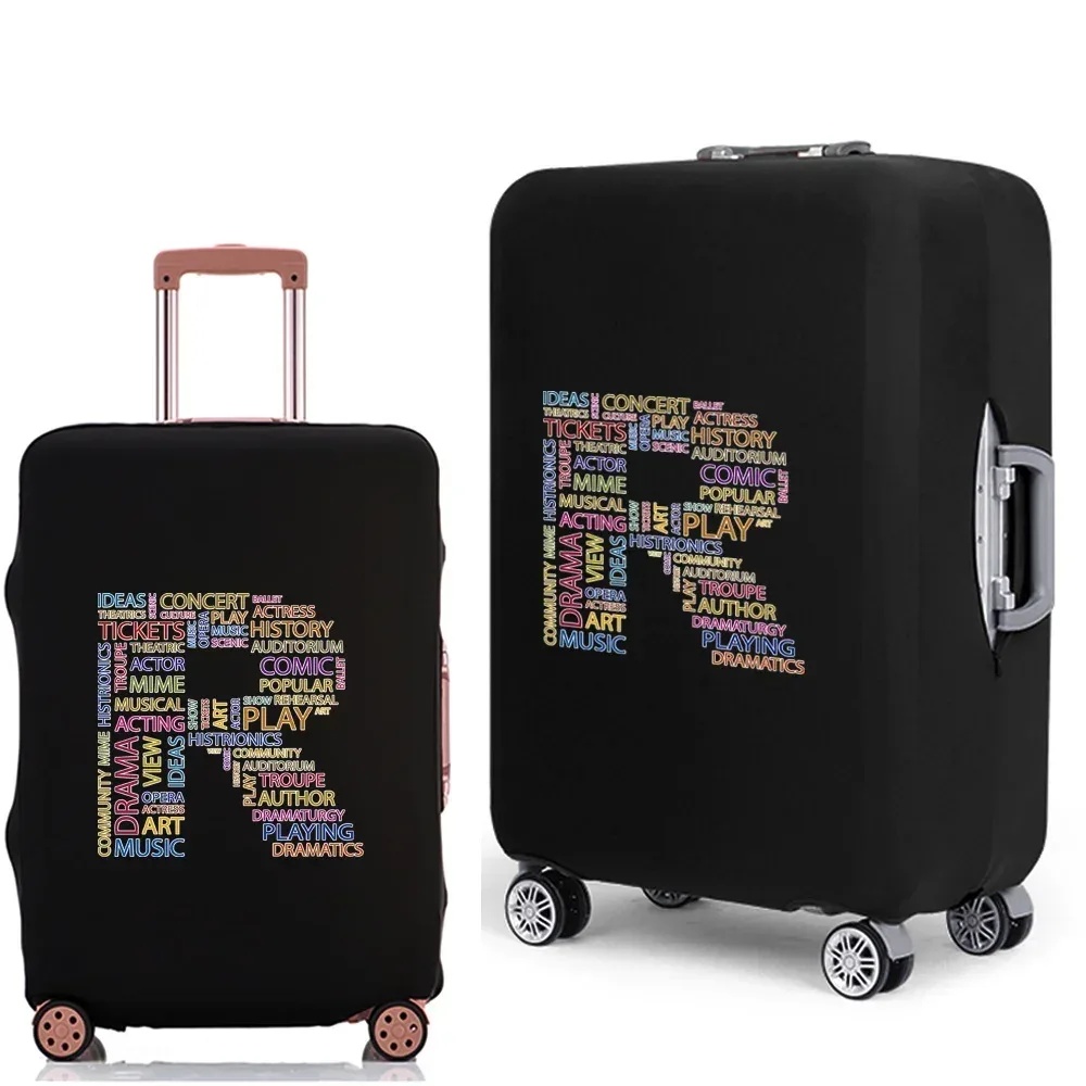 étui à bagages 2022, housse de protection avec texte 26 lettres, motif de voyage, élastique, housse anti-poussière pour valise de 18 à 28 pouces