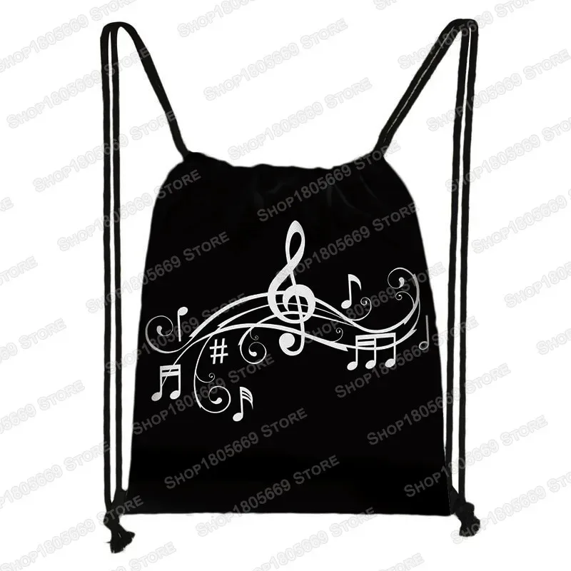 notes de musique imprimer sac à dos battement ecg femmes cordon sac en plein air grande capacité sac de rangement pour chaussures de voyage porte-cadeau