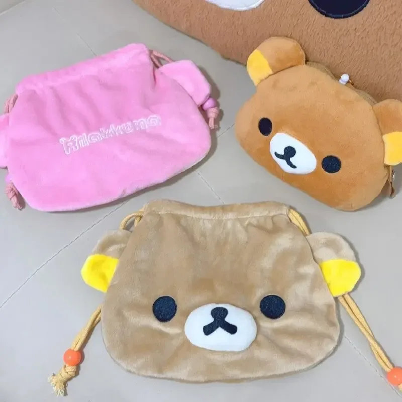 sac de rangement à cordon ours mignon et facile, sac à main de dessin animé pour fille, sac pour appareil photo portable à cordon, sac divers, trousse de maquillage