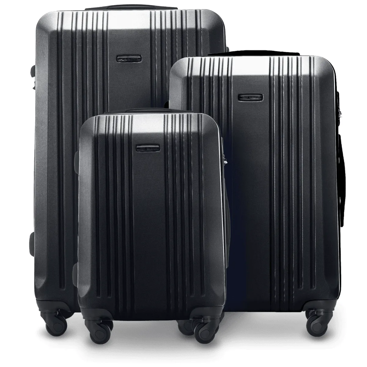 ensemble de 3 valises rigides xl 20 ", 24 ", 28 " (75x47x28 cm/66x42x24 cm) et valise cabine 55x35x22 cm kestrel abs+, avec poignée télescopique réglable et 4 roues pivotantes à 360°. ° serrure à code, bagage à main rose doré/champagne/jaune/bleu marine/noir
