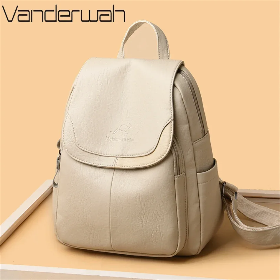sac à dos en cuir de grande capacité pour femmes, sac d'école vintage de bonne qualité, sac à dos de voyage pour dames