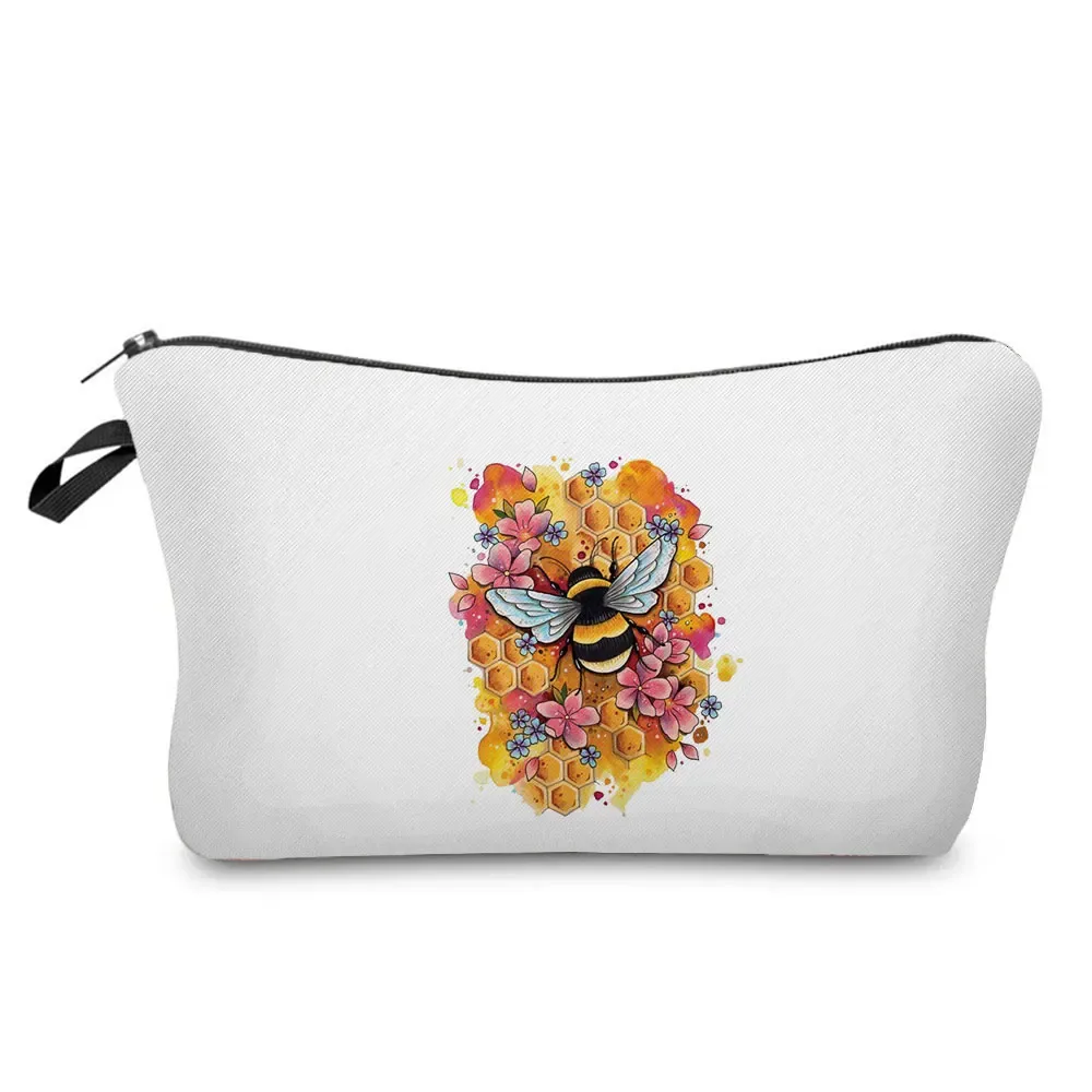 sac à cosmétiques imprimé papillon pour femmes, trousse à crayons d'école pratique avec animaux, mini sac de rangement de voyage, sacs de maquillage pour dames
