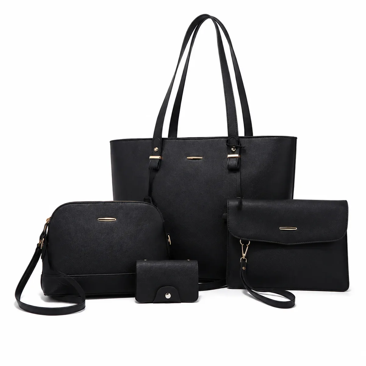 ensemble de 4 sacs à main pour femmes, sac à main en similicuir tendance, sac à bandoulière grande capacité, ensemble de sacs à main avec porte-cartes, pochette élégante, sac fourre-tout pour femmes, pour le quotidien, le bureau, le shopping, les voyages, cadeau