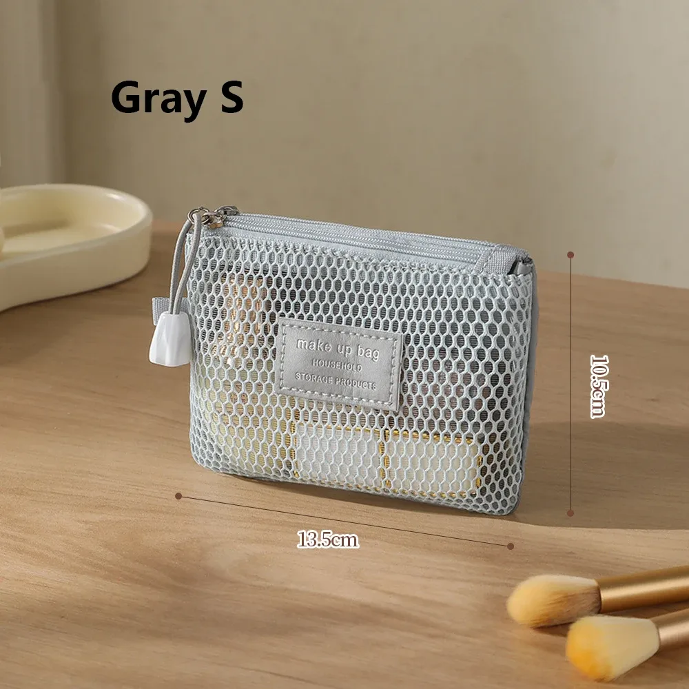 petit sac de rangement de maquillage transparent en maille, oreiller, rouges à lèvres, sac de toilette cosmétique, pochette de grande capacité, mini sac de rangement pour femmes, pochette
