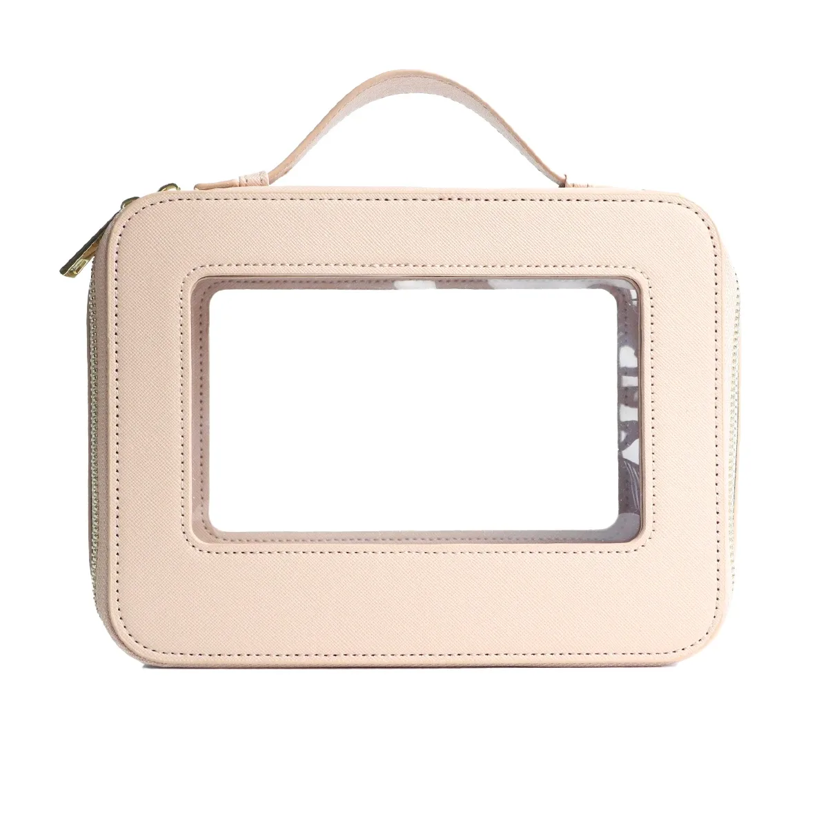 pochette à maquillage personnalisée en cuir, sac de rangement pour pinceaux de maquillage imperméable, sac de rangement portable en pvc pour soins de la peau, trousse de toilette