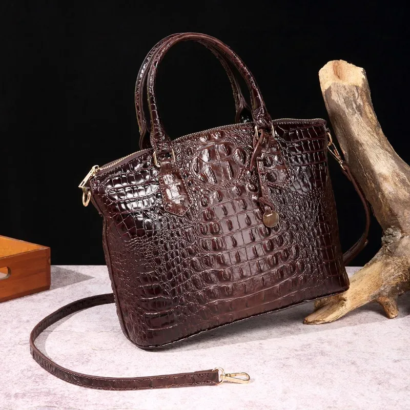 sac à bandoulière en cuir gaufré croco grande capacité, sac à main de luxe ombré pour femme, sac de voyage, cadeau
