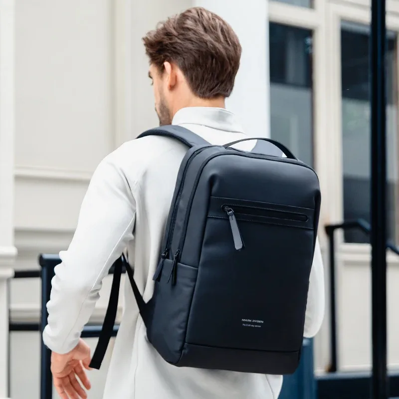 sac à dos professionnel fin mark ryden, sacoche pour ordinateur portable 15,6 pouces avec port de charge usb et sangle de fixation pour bagage