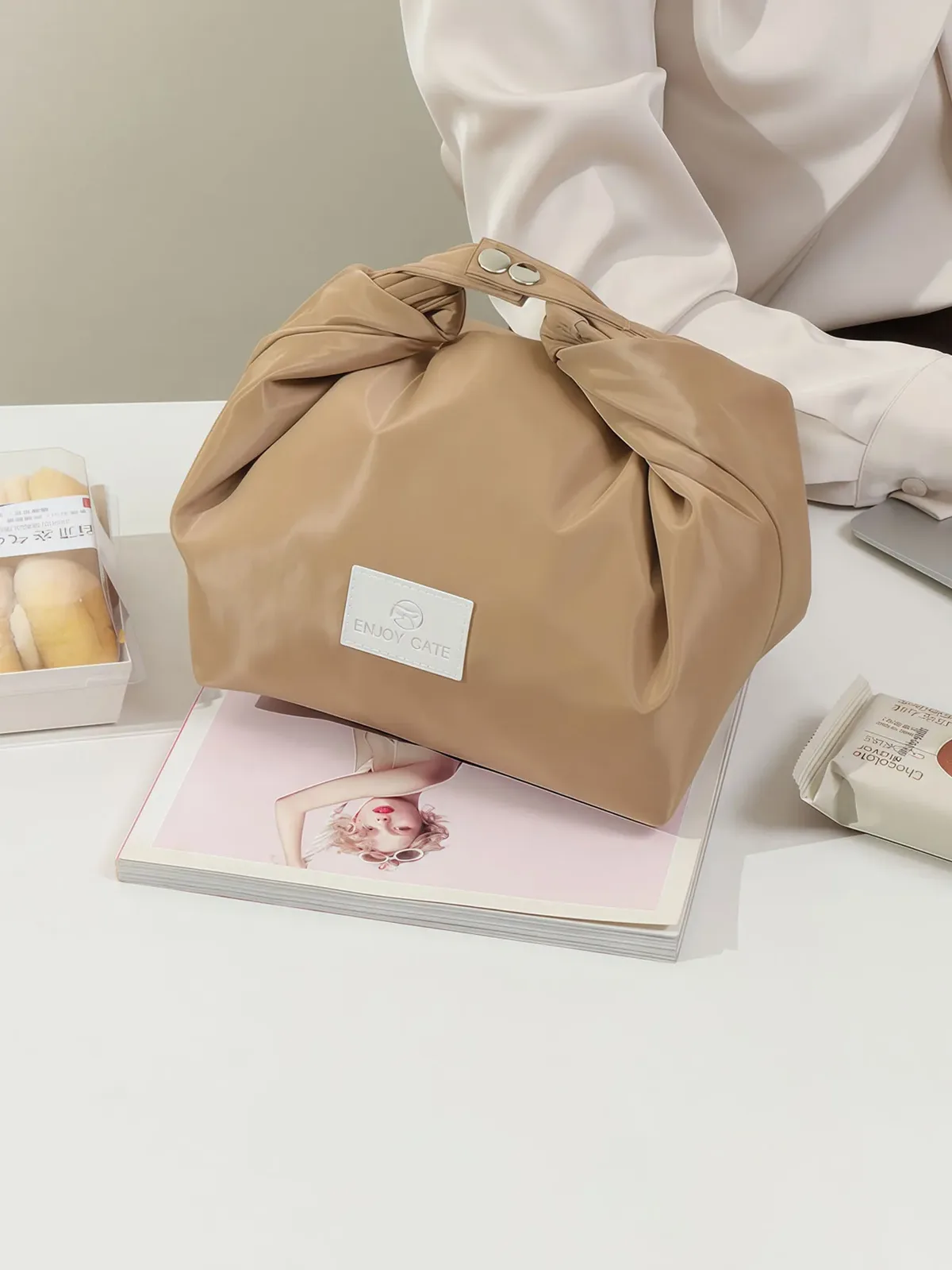 1pc nouveau sac fourre-tout pour boîte à lunch, sac isotherme imperméable, portable, grande capacité, pour employés de bureau, boîte à lunch pour étudiants, sac bento