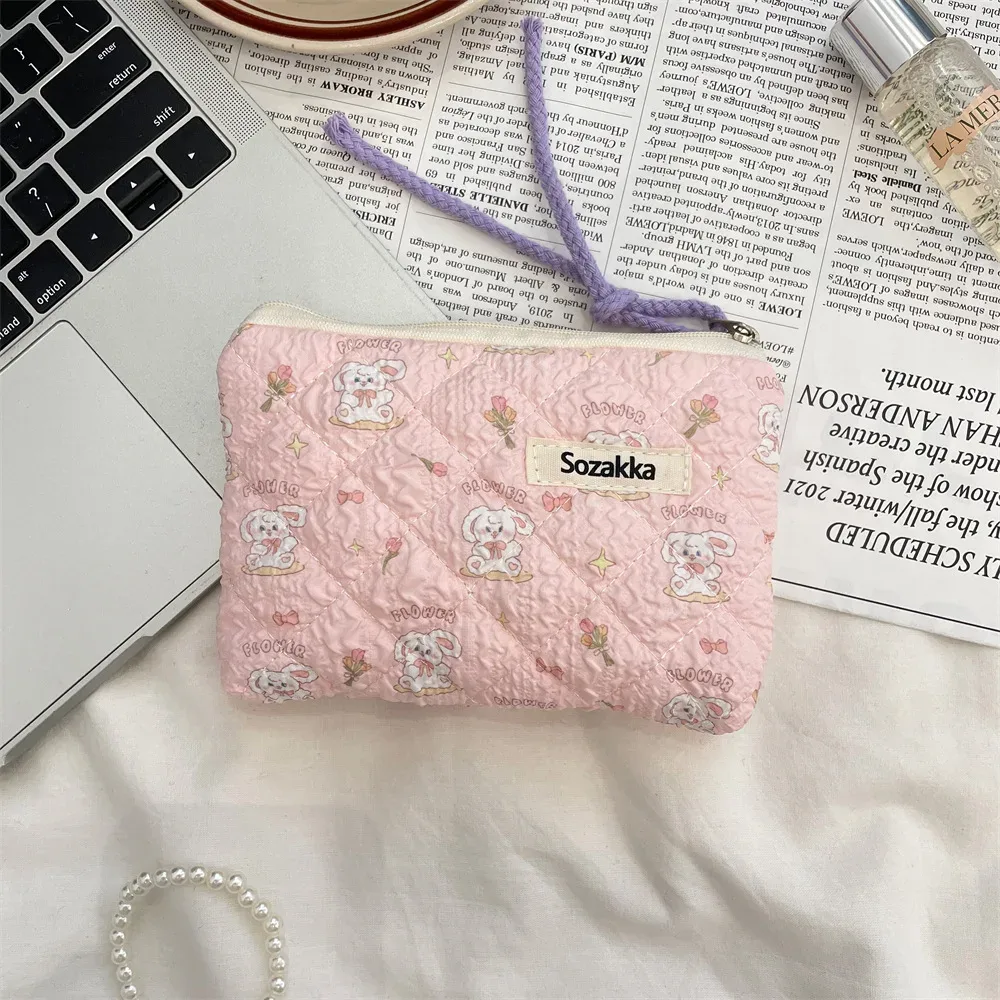 petit sac de rangement portable pour cosmétiques, sac à main de voyage mignon, rouge à lèvres, carte d'écouteur, mini sac à main de maquillage, poudres, trousse de maquillage