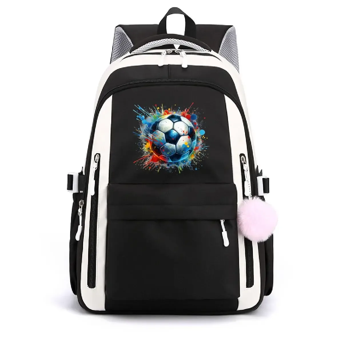 sac à dos tendance imprimé ballon de football pour étudiants, sac à dos de voyage en plein air pour femmes et hommes, sac à dos pour ordinateur portable, sacs d'école décontractés pour adolescents
