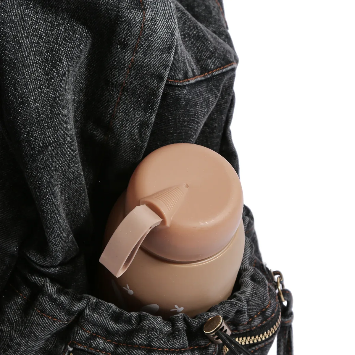 sac à dos en jean délavé vintage pour femme, avec cordon de serrage, design déchiré, sac à dos décontracté pour l'école et les voyages