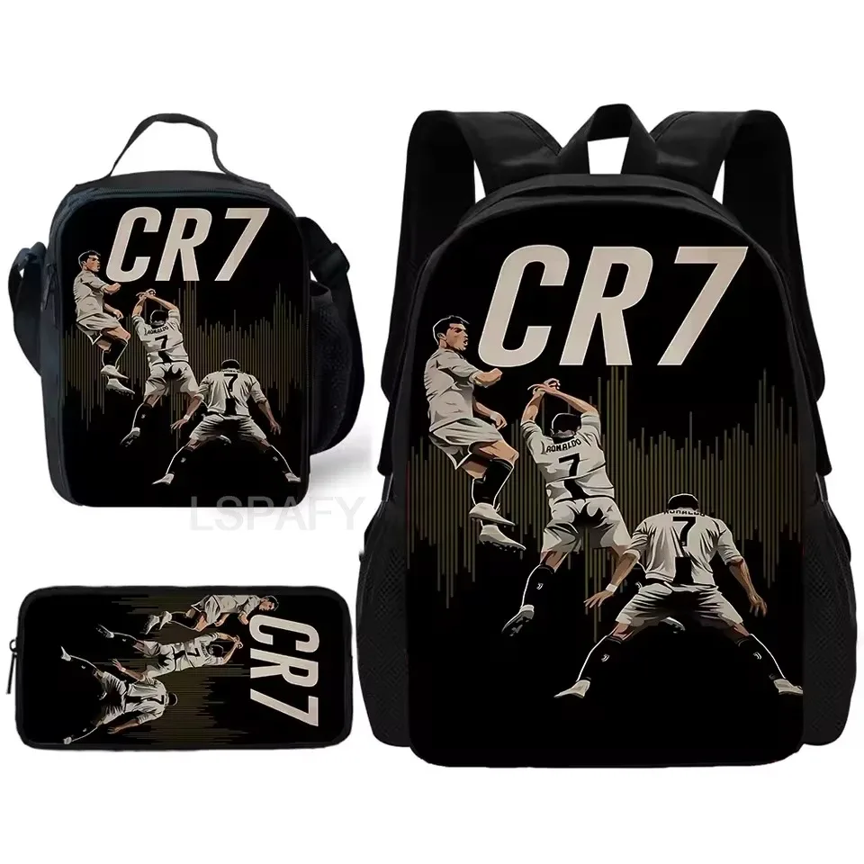 sac dos nylon imprimé cristiano ronaldo multicolore noir unisexe grande capacité pochette sacs associés