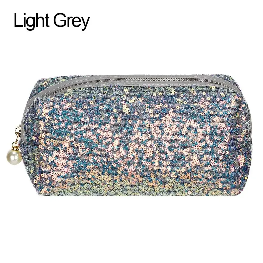 trousse cosmétique à paillettes brillantes pour femmes, trousse de maquillage, trousse de toilette de voyage, pochette de beauté, poudres cosmétiques, mode de fête
