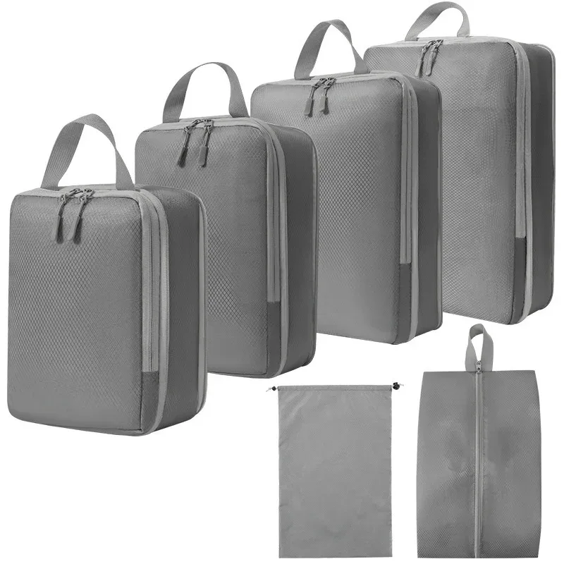 homefish lot de 6 cubes de rangement compressibles pour voyage, sacs de rangement étanches portables pour valise avec poignée