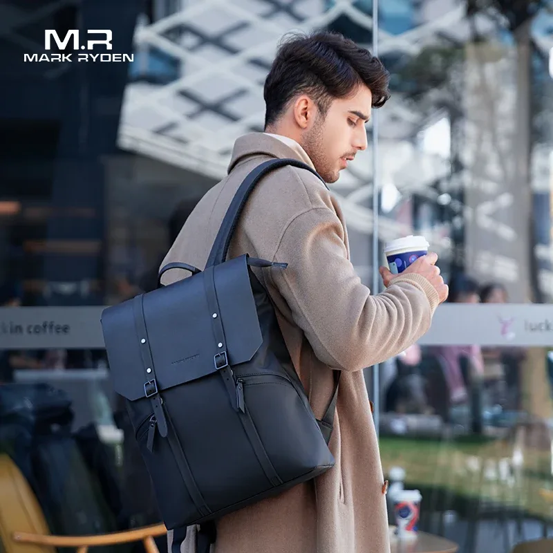 mark ryden-sac à dos décontracté pour ordinateur portable 15 pouces, matériau hydrofuge, voyage léger