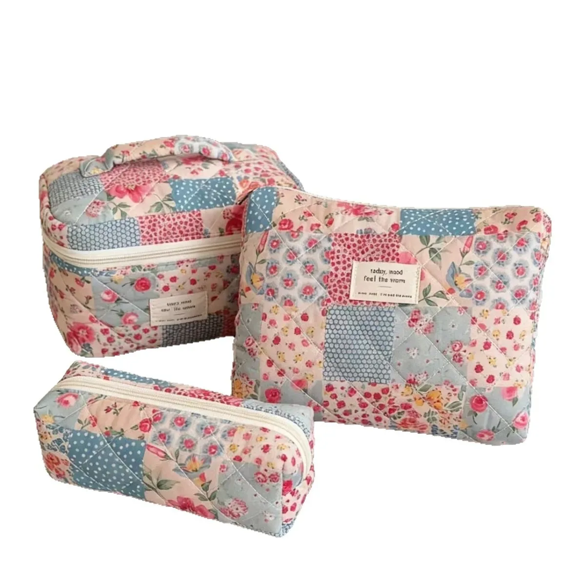 sac à cosmétiques à imprimé floral pour femmes, sac de voyage de grande capacité, pochette de rangement pour maquillage et articles de toilette, sac à main portable pour dames