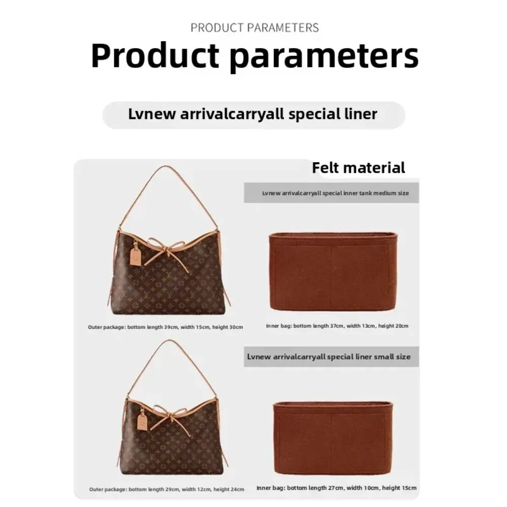 organisateur de sac à main en feutre polyester anti-affaissement, insert de forme pour sac à bandoulière et sac de transport, avec compartiments de rangement