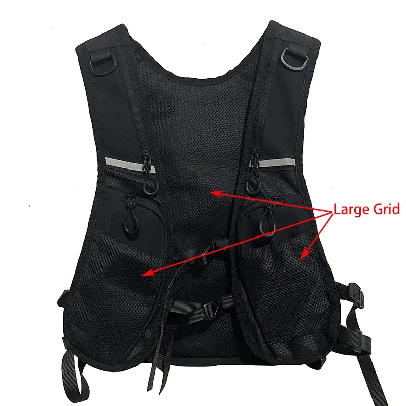 hip-hop streetwear poitrine plate-forme sac pour hommes mode étanche gilet tactique poitrine packs fonction stockage sac à dos poches en nylon