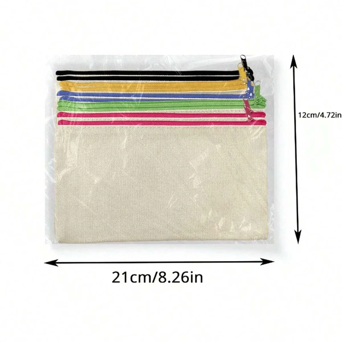 trousse à cosmétiques multifonctionnelle en toile avec fermeture éclair, sac à crayons en poudre pour étudiants, bricolage