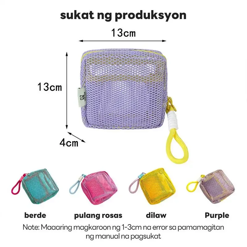 sac de maquillage en maille pour femmes, sac de rangement pour cosmétiques, sac de toilette portable de voyage, sac de rangement pour sous-vêtements
