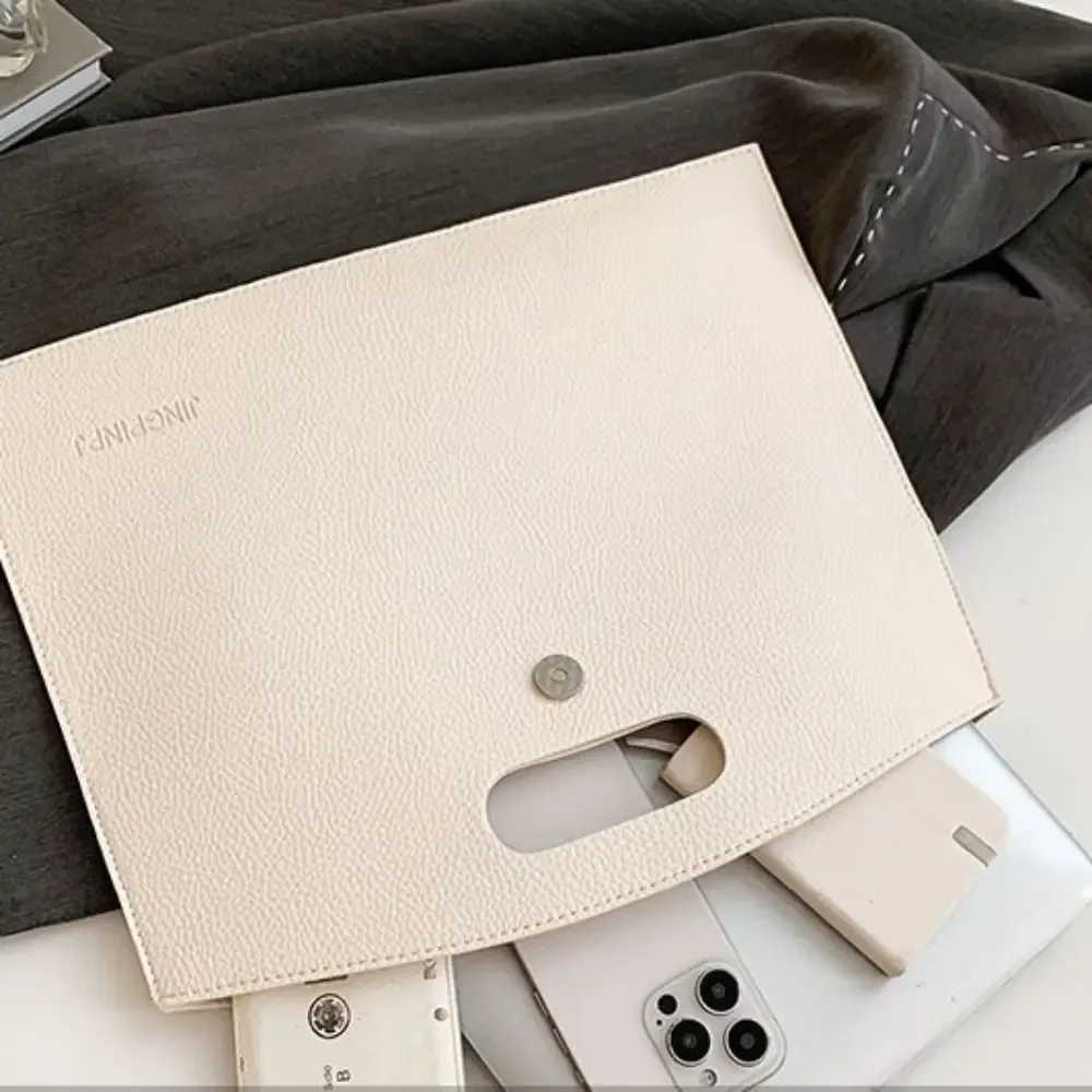 sac de bureau élégant en pu, grande capacité, sac pour ordinateur portable, sac à main, sac de classement de couleur unie pour filles