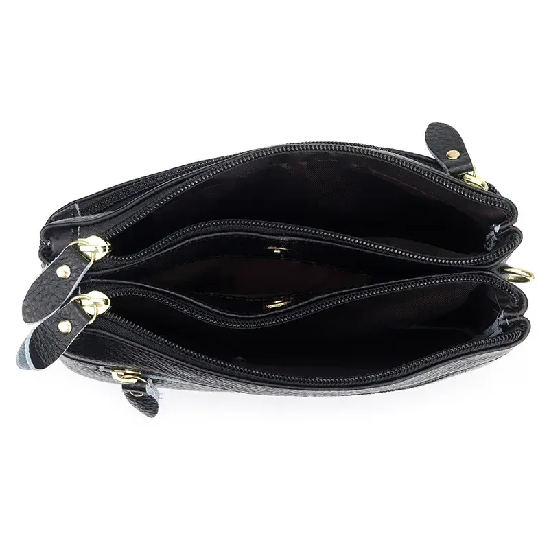 sac à bandoulière en cuir véritable pour femme, petit sac à main initié, pochette à bracelet décontractée, sacs de messager de grande capacité