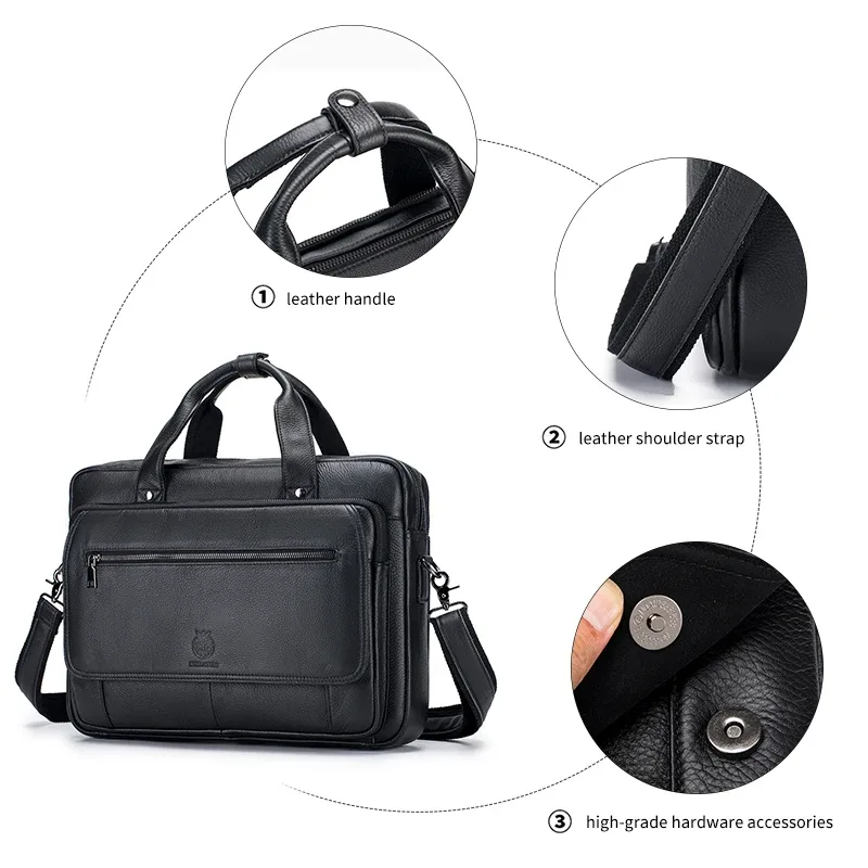schlatum porte-documents en cuir véritable dur pour hommes 16 pouces bureau affaires ordinateur sac de luxe vintage sacs à main