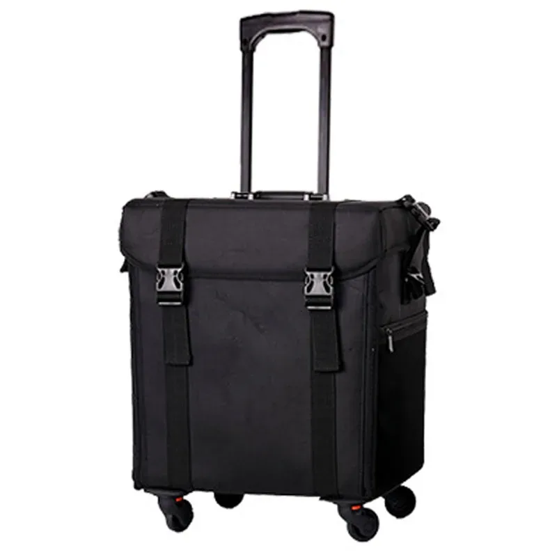 klqdzms – trousse à cosmétiques professionnelle en tissu oxford, boîte à outils de manucure, grande valise à roulettes pour femmes, sac de maquillage de grande capacité