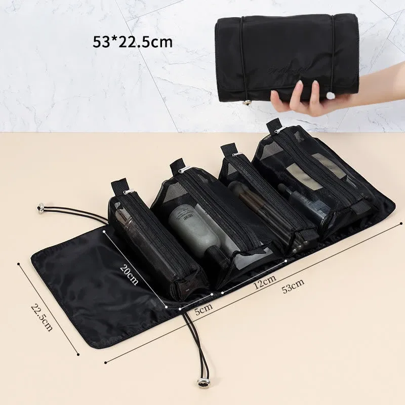 sacs à cosmétiques pour femmes, pochette de maquillage élégante en cuir pu, organisateur de produits de toilette de voyage, sac à main de rangement, fourre-tout de maquillage coréen
