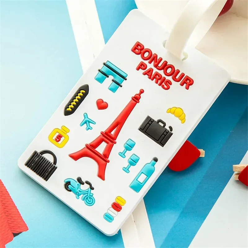étiquette bagage pvc imprimés animaux couleurs variées voyage accessoires voyage lot unique motifs divertissement symboles vacances