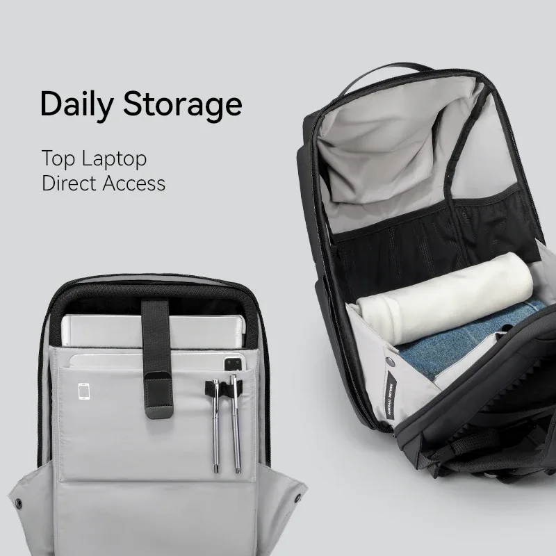 sac à dos fin pour ordinateur portable mark ryden avec accès direct par le haut, rembourrage antichoc en mousse perlée pour les trajets quotidiens et les voyages d'affaires