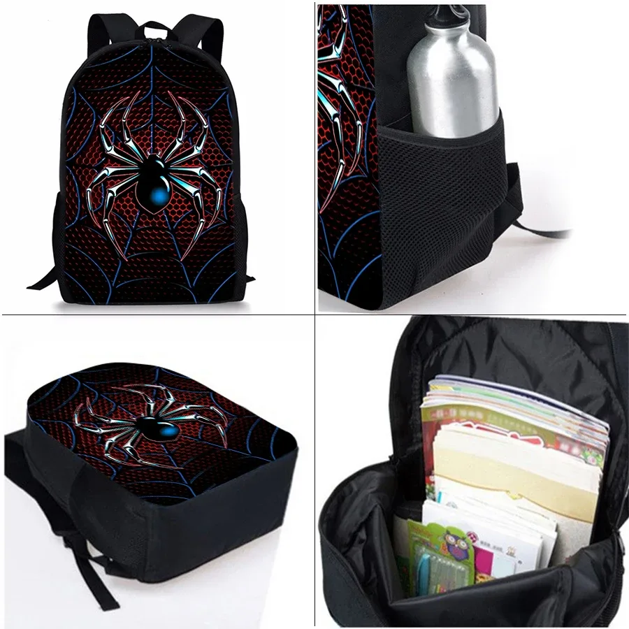sacs à dos trois pièces à motif araignée pour garçons et filles, meilleurs cadeaux, sac à dos scolaire 3d dessin animé pour enfants