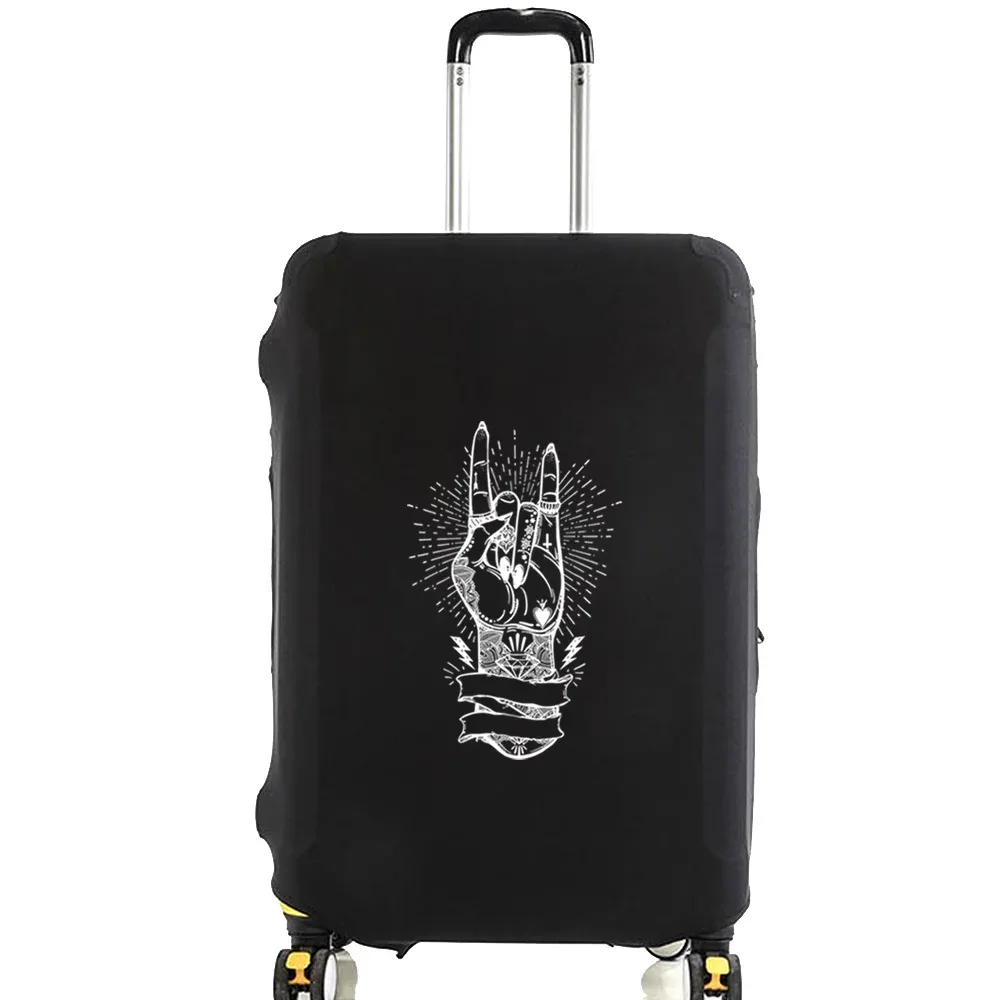 juste de bagage unisexe avec motif de série d'images blanches, sacs à poussière élastiques, valise à roulettes, étui à la mode, accessoires de voyage, 18 "-28"