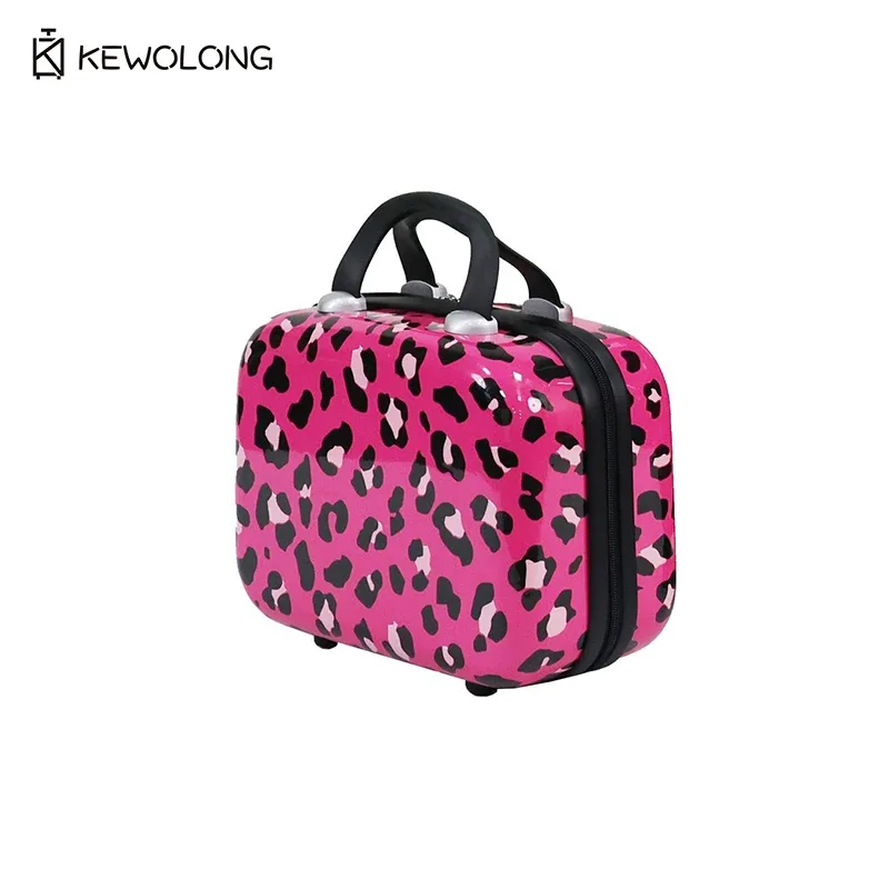 ensemble de bagages 2 pièces à imprimé léopard, valise rigide à roulettes avec serrure et rotation à 360° ° valise de voyage légère à roulettes